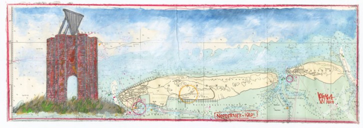 ORIGINAL- Zeichnung "Norderney-KAP" von Ole West