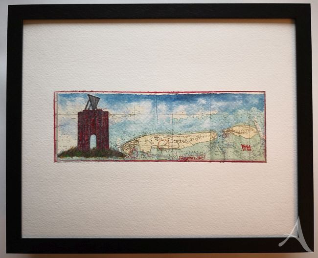 "Norderney - Kap" - GERAHMTER Kunstdruck von Ole West - (24 x 30)