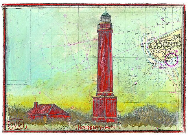 Kunstdruck auf LEINWAND "Norderney" von Ole West, ca.: 50x70cm