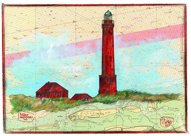 Kunstdruck auf LEINWAND "Norderney" von Ole West, ca.: 50x70cm