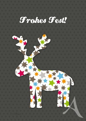 Doppelkarte "Frohes Fest! (Elch)"