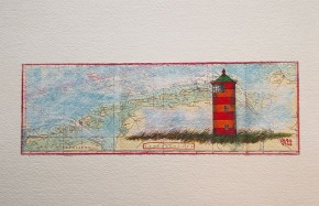 "Ostfriesland - Pilsumer Leuchtturm" - GERAHMTER Kunstdruck von Ole West - (24 x 30)