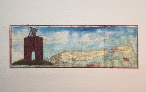 "Norderney - Kap" - GERAHMTER Kunstdruck von Ole West - (24 x 30)