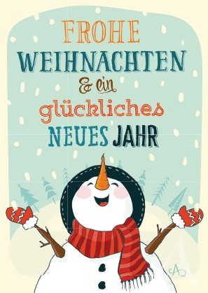 Postkarte "Frohe Weihnachten & ein glückliches Neues Jahr"-KP-HAH005